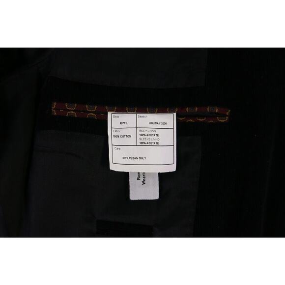 J. Crew Legacy Black Corduroy Velvet 2-Btn Blazer Jacket Men's 40L - Picture 10 of 10